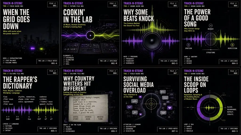 TRACK-N-STEINZ Slab Pack. Eight Lab File ebook covers.