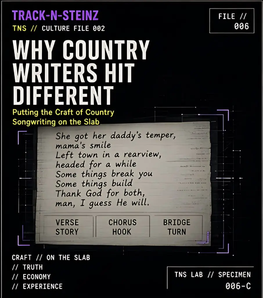 TRACK-N-STEINZ TNS-006 — Why Country Writers Hit Different